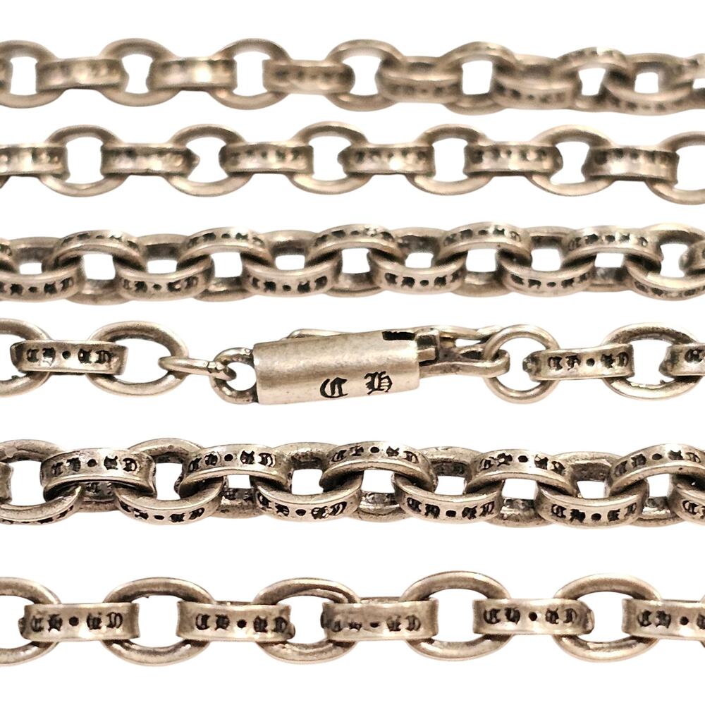 Chrome Heart Inspired Sterling Silver Paperclip Chain Necklace